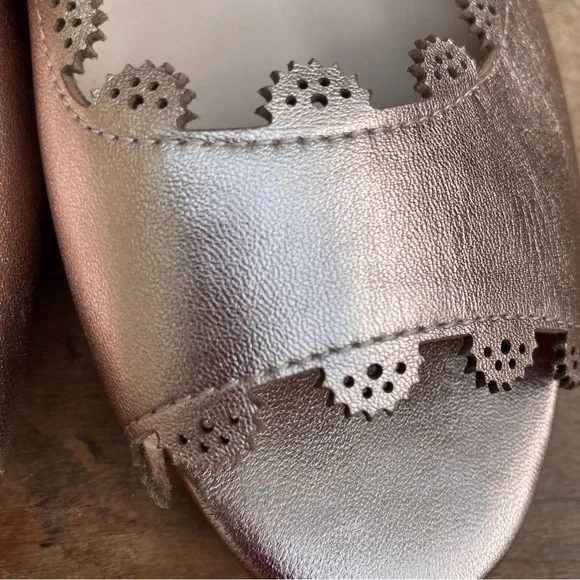 NEW Nicole Millier Artellier flats rose gold metallic open toe size 8.5 - Picture 6 of 10